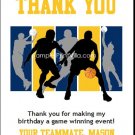 Yellow Navy Basketball Team Thank You Cards