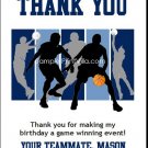 Navy Lt Blue Basketball Team Thank You Cards