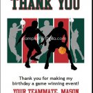 Hunter Green Red Basketball Team Thank You Cards