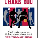 Red Navy Basketball Team Thank You Cards