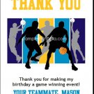 Blue Purple Gold Basketball Team Thank You Cards