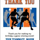 Blue Orange Basketball Team Thank You Cards