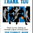 Blue Black Basketball Team Thank You Cards