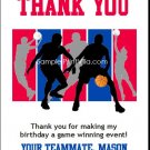 Red Blue Basketball Team Thank You Cards