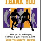 Purple Orange Basketball Team Thank You Cards