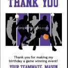 Black Purple Basketball Team Thank You Cards