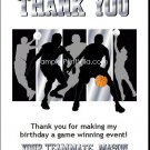 Black Silver Basketball Team Thank You Cards