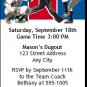 Los Angeles Dodgers Colored Ticket Invitation