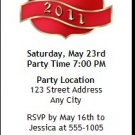 Red Crest Graduation Party Ticket Invitation