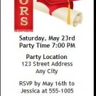 Red Honors Graduation Party Ticket Invitation