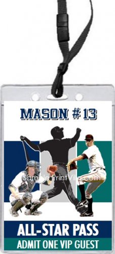 Seattle Mariners Colored All-Star Pass Invitation