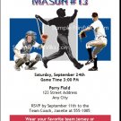Texas Rangers Colored Birthday Party Invitation