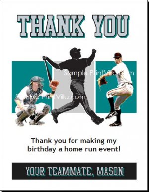 Florida Marlins Colored Baseball Thank You Cards