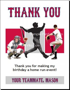 Los Angeles Angels Colored Baseball Thank You Cards