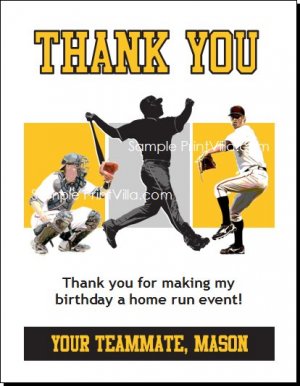 Pittsburgh Pirates Colored Baseball Thank You Cards