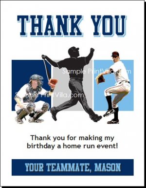Tampa Bay Rays Colored Baseball Thank You Cards