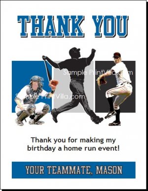 Toronto Blue Jays Colored Baseball Thank You Cards