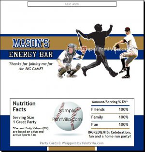 Milwaukee Brewers Colored Baseball Candy Bar Wrapper