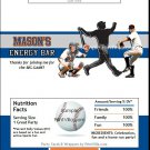 New York Mets Colored Baseball Candy Bar Wrapper