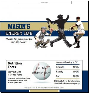 San Diego Padres Colored Baseball Candy Bar Wrapper