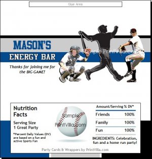 Toronto Blue Jays Colored Baseball Candy Bar Wrapper