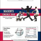 Washington Nationals Colored Baseball Candy Bar Wrapper