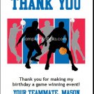 Red Blue Basketball Team Thank You Cards