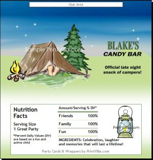 Camping Candy Bar Wrapper