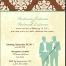 Chocolate Damask Gay Wedding Reception Card 5x7 Flat