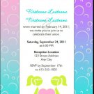 Pastel Bubbles Lesbian Wedding Reception Card 5x7 Flat