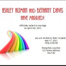 Rainbow Gay Wedding Reception Card