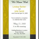 Gold Print Gay Wedding Reception Card