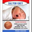 Basketball Slamdunk Birth or Adoption Announcement