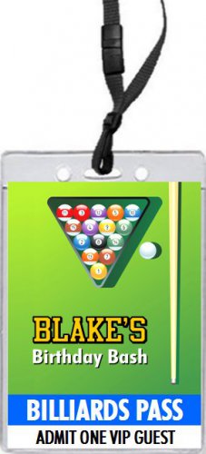 Billiards Table VIP Pass Invitations