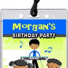 Dance Club Kids Blue Green VIP Pass Party Invitations