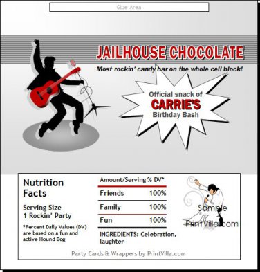 Elvis Inspired Candy Bar Wrapper 2