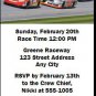 Daytona 500 Party Ticket Invitation Blue