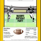 Steelers Colored Football Candy Bar Wrapper