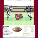 Redskins Colored Football Candy Bar Wrapper