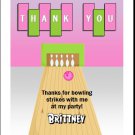 Bowling Pink Thank You Cards
