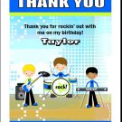 Boy Rock Band Party Blue Green Thank You Cards