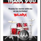 Drummer Red Birthday Thank You Cards