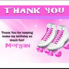 Roller Skates Pink Thank You Cards