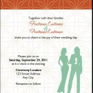 Autumn Retro Flower Lesbian Wedding Invitation 5x7 Flat
