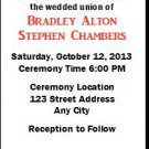 Groom & Groom Gay Wedding Ticket Invitation