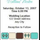 Chocolate Tiffany Squares Gay Wedding Ticket Invitation