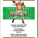 Texas Longhorns Colored Football Field Birthday Party Invitations