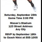 Cincinnati Bearcats Colored Football Ticket Invitation