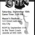 TCU Horned Frogs Colored Football Ticket Invitation