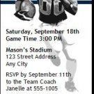 Virginia Cavaliers Colored Football Ticket Invitation